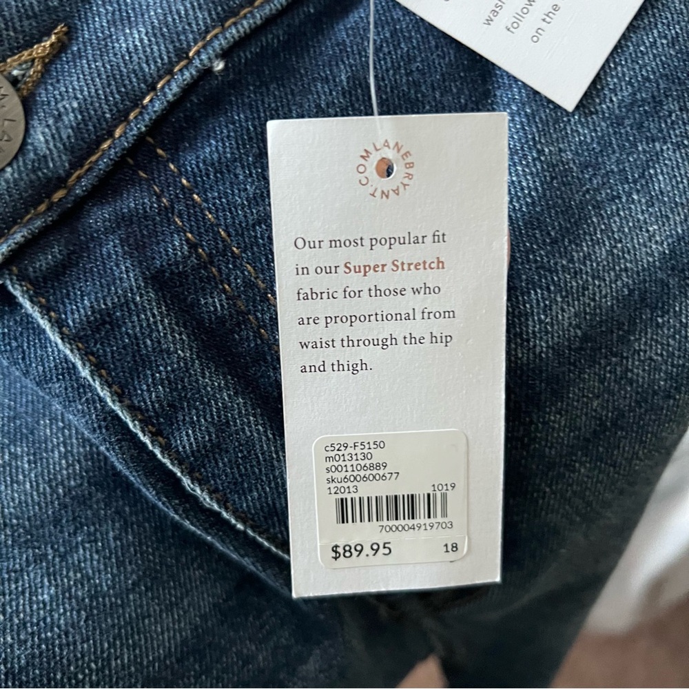 Lane Bryant Dark Blue Flex Magic Distressed Mid Rise Skinny Jeans - Picture 8 of 10